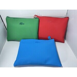 Lacoste Amenity Kit For Turkish Airline Mini Travel Lot Of 3 Red Green Blue